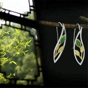 Wholesale-Leaves-925-Silver-Drop-indian-earring (3)